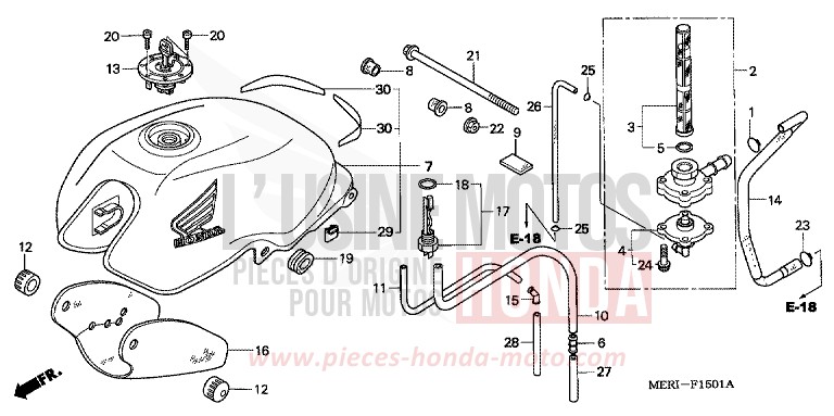 FUEL TANK (CBF600N/NA) for CBF600N ABS NOIR (NH1) from 2004